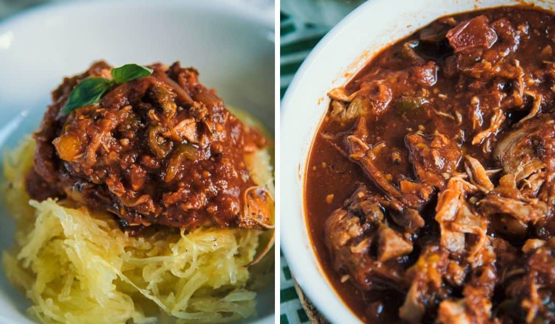 Slow Cooker Chicken and Tomato Spaghetti Squash Recipe